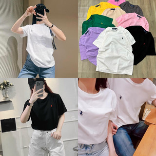 Áo thun basic tee trơn thêu po lo xuất xịn- móm store