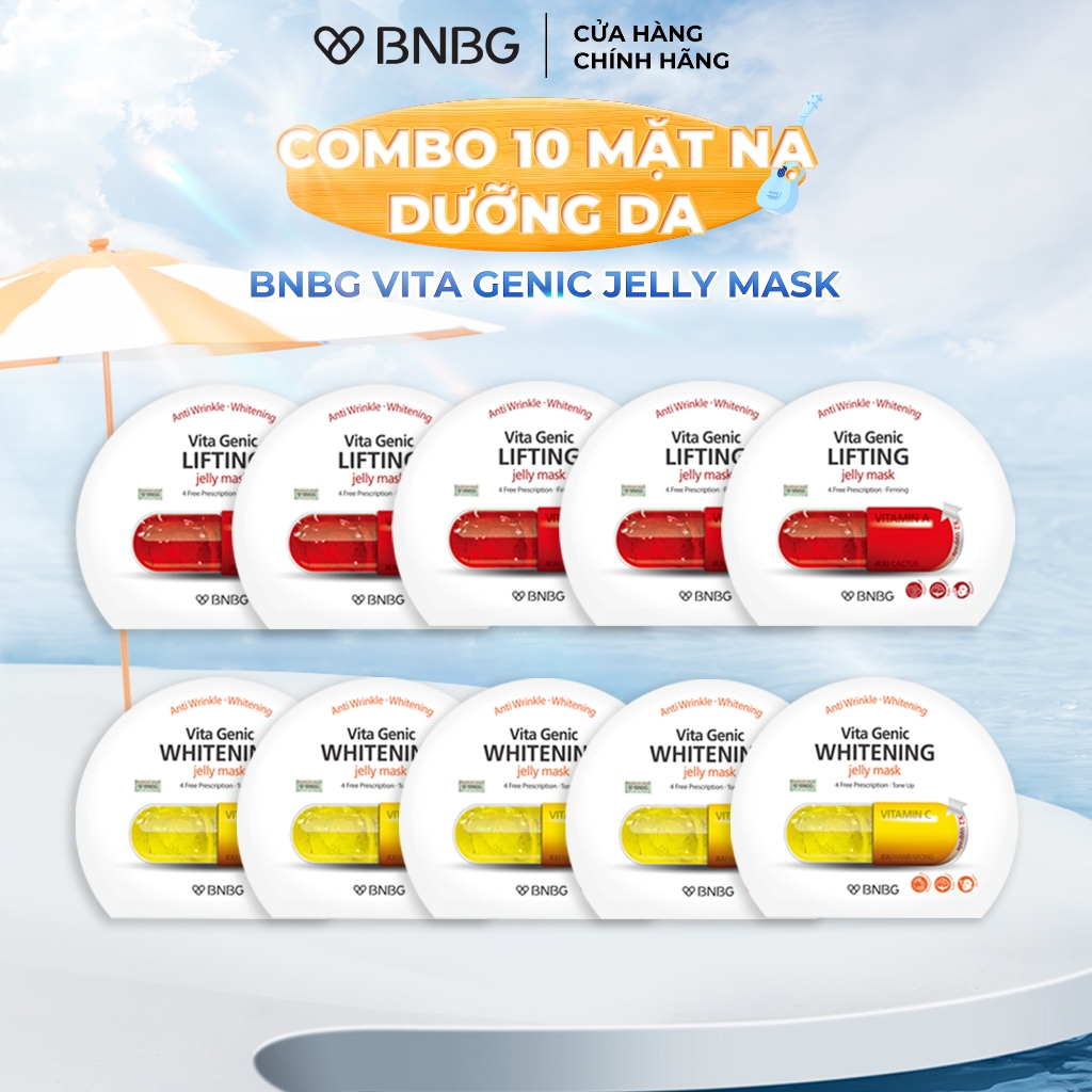 Combo 10 Mặt Nạ BNBG Mix Hỗ Trợ Phục Hồi Da BNBG Vita Genic Jelly Mask 30mlx10