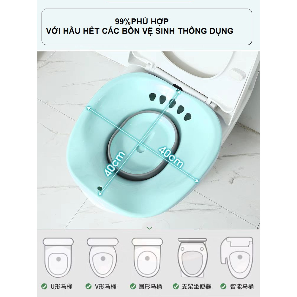 [Loại tốt] Chậu xông / Bô xông / Bồn xông vùng kín sau sinh , ngâm rửa phụ khoa gấp gọn kèm vòi xịt