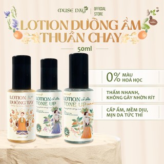 Sữa Dưỡng Thể Lotion Dưỡng Ẩm Thuần Chay MUSEDAY Nhiều Mùi Dưỡng Sáng, Mềm Mịn, Trắng Da 50ml