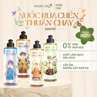Nước Rửa Chén Bát Thuần Chay MUSEDAY Khử Khuẩn, Khử Mùi Chén Bát Dành Cho Da Tay Khô Nhạy Cảm 500ml
