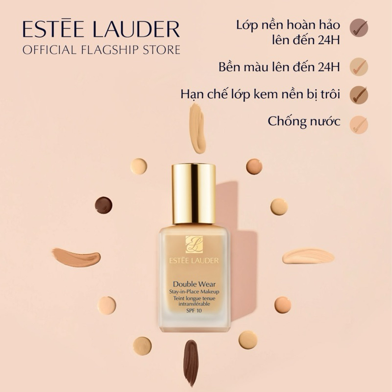 Kem Nền Estée Lauder Double Wear Stay In Place SPF10 Tone 1W1 1w2 2w0 Bone 30ml