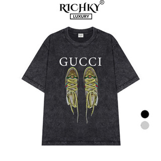 Áo Thun Wash Richky Premium Gucci Patterned Shoes