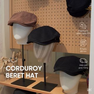 Mũ Nồi Corduroy Beret Hat GUY's Closet - Thiết Kế Thời Trang, Phụ Kiện Thời Trang Cho Nam, Nữ - Màu Đen, Nâu