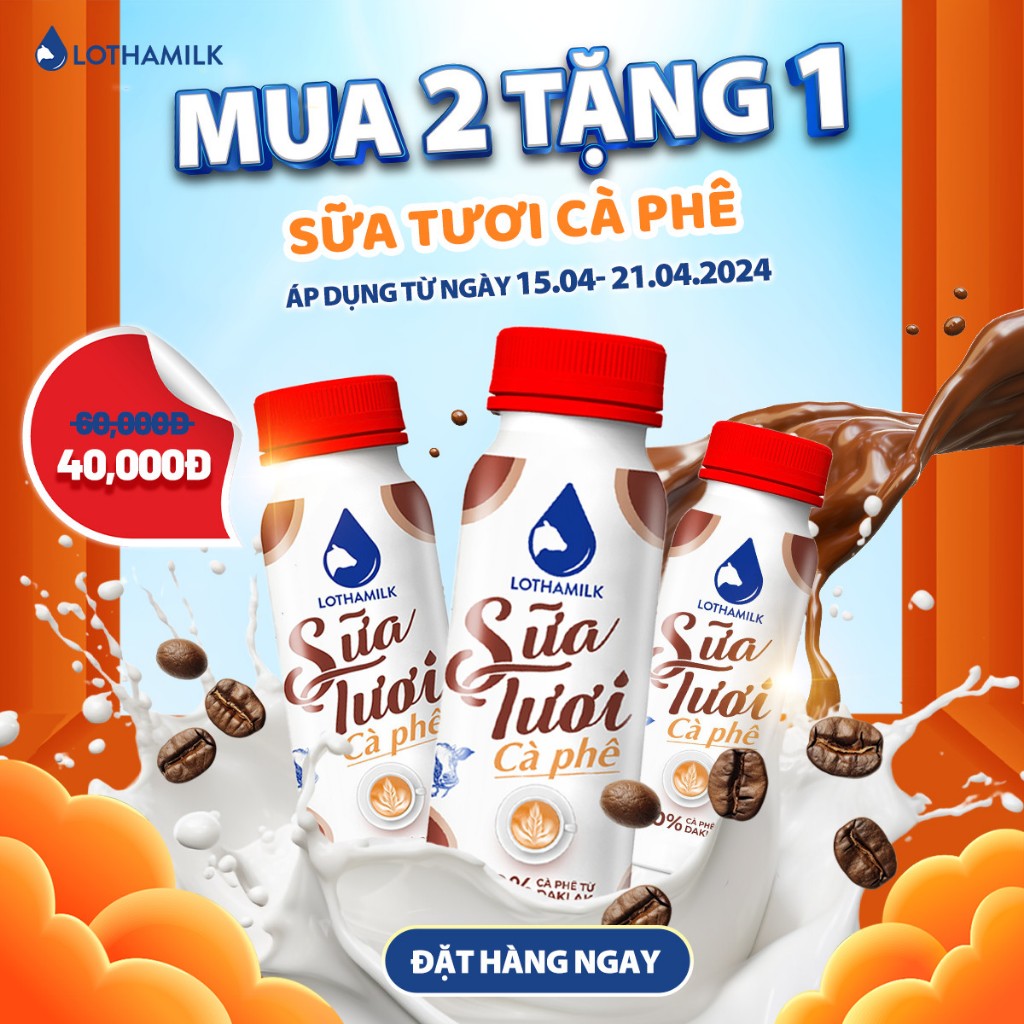 Sữa Tươi Cà Phê Thanh Trùng Lothamilk chai 250ml