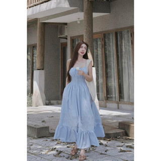 Đầm maxi hai dây dáng xoè tkcc 𝐀𝐒𝐇𝐘𝐋𝐄𝐘
