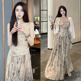Set váy maxi quây hoa vải dập nhiệt metwo.dearu - set đầm vintage qc áo quây vạt chéo kèm chân váy xòe dài midi ulzzang