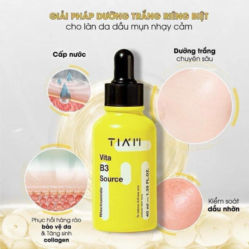 [Cty] Tinh chất dưỡng sáng , phục hồi Tiam Serum Tia’m Vita B3 Source 10% Niacinamide + 2% Arbutin