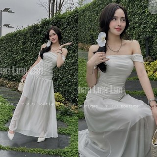 Váy xòe maxi chân voan 2 dây trễ vai dúm eo metwo.dearu - đầm xòe thiết kế qc pha chân voan dáng dài ulzzang hàn quốc