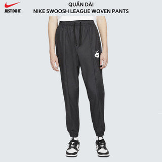 Quần dài nam nữ NK Swoosh League Woven Pants ; Quần dài NIKE thể thao chất dù chống gió, chống nắng - Đen