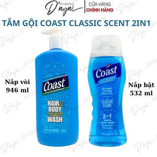 (MẪU MỚI) Sữa Tắm Gội COAST Classic Scent Hair & Body Wash - 946ml Mỹ