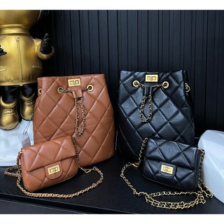 Balo VK chất da dày dặn Size :25,5cm*13cm*29cm set 2 món