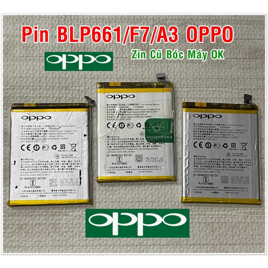 Pin BLP661/F7/A3 Oppo (Pin Cũ Bóc Máy)