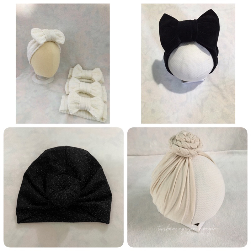 Combo mũ turban cho bé gái