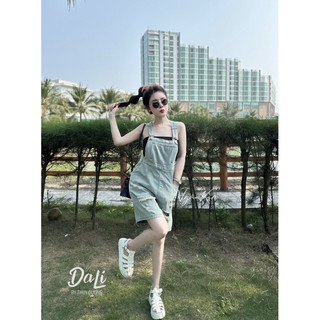 Quần yếm jeans đùi rách hàng QCL1