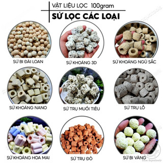 [100gr] Sứ Lọc Nước Các Loại - Vật liệu lọc cho bể cá cảnh, thuỷ sinh