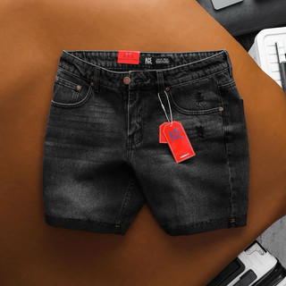 Quần đùi jean xám ac2402 nam phom trên gối, quần đùi bò nam, quần short jean nam