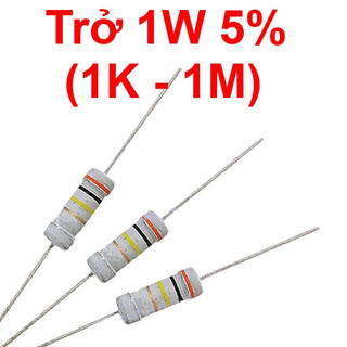 Điện trở công suất 1w 5% các giá trị 1k - 1m 1k 2k2 10k 22k 220k trở công suất, trở vạch màu loại 1w