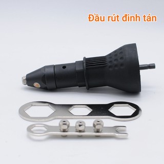 Đầu rút đinh tán gắn máy khoan chuôi lục, đầu bắn rive nhôm 1.8, 2.2, 2.8, 3.2 mm