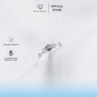 Nhẫn Tay Bạc Blue Peach 6 Chấu Viền Đá, Nhẫn tay thời trang NT021