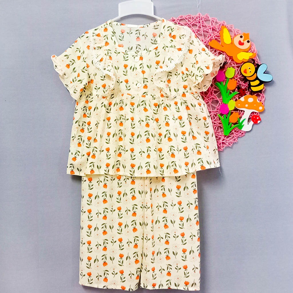 [13-14kg]Bộ tole tay ngắn quần dài bé gái 13-14kg (shopdotolemevabe)