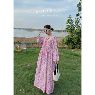 Nguyenmy- đầm tole hoa babydoll dài tay