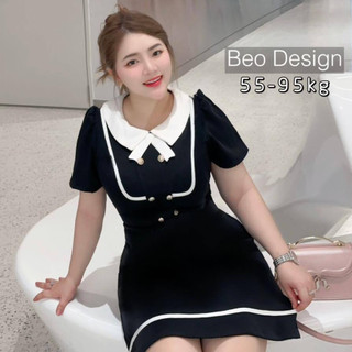 Béo Design bigsize - Đầm tiểu thư phối nơ