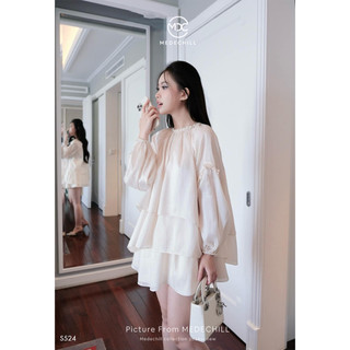 Set Váy Nữ Tiểu Thư MEDECHILL Chất Liệu Tơ Phù Hợp Mặc Các Mùa, Form Dáng FREESIZE Mặc Thoải Mái Mềm Mịn S524