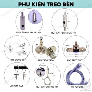 Nút khoá cáp / ốc xiết cáp / ốc rút cáp / móc treo | phụ kiện treo đèn led, đèn máng, đèn công trình