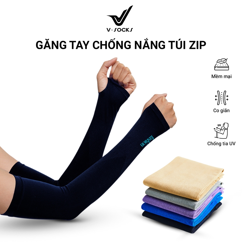 [Combo 5 Đôi] Găng tay chống nắng VSocks Chống tia UV thấm hút mồ hôi co giãn nhiều màu - OTZI