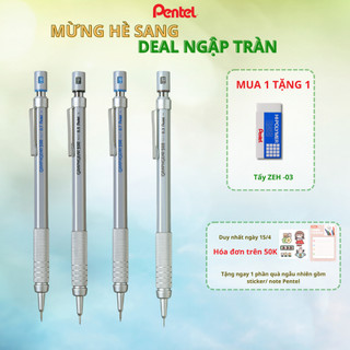 Bút Chì Kim Bấm Kỹ Thuật Pentel Graphgear 500 03./0.5/0.7/0.9mm | Vỏ Inox Cao Cấp Không Han Gì| Họa Cụ Chuyên Nghiệp