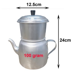 Phin pha cà phê, ấm pha cafe, phin nhôm pha cà phê 100gram - 200gram