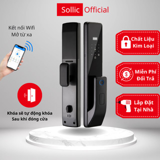 Khóa cửa thông minh Sollic SA-01 Khóa vân tay tự động đóng và mở kết nối wifi mở từ xa