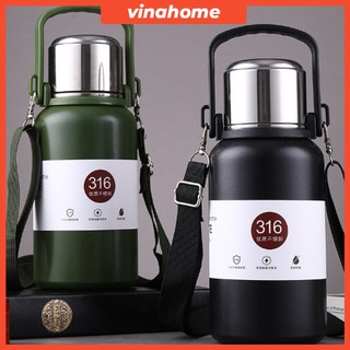 Bình nước giữ nhiệt 900ml kèm quai xách bình giữ nhiệt lõi inox chất lượng cao cấp