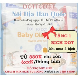 COMBO MUA 3 TẶNG 1 TÃ BỈM DOTTODOT NỘI ĐỊA HÀN CAO CẤP ĐỦ SIZE L, XL, 2XL