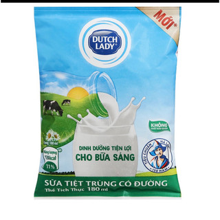 Sữa cô gái hà lan 180ml/1 bịch có đường/ không đường