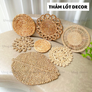 Tấm lót, thảm lót cói, lục bình, ngô  SỈ - LẺ size 20, 25, 30,35cm đồ ăn, trang trí decor chụp hình, setup Ưng decor
