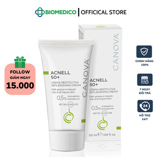CANOVA ACNELL 50+ - REPLENISING CREAM / Kem ngừa mụn ban ngày dành cho da mụn, da kích ứng/nhạy cảm 50ml