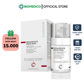 CANOVA RESURFACE MD15 PEEL - NIGHT TREATMENT / Tinh chất làm sáng da, tẩy tế bào chết, ngăn ngừa lão hóa 30ml
