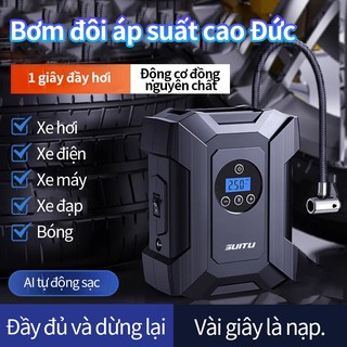 Bơm lốp ô tô , xe hơi điện tử tự động ngắt chình hãng cao cấp Bơm lốp ô tô tự động ngắt Bơm Lốp Ô Tô Không Dây Suitu