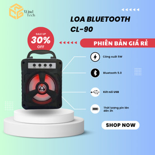 Loa bluetooth CL90 Cầm Tay Nhỏ Gọn Âm Thanh Sống Động, Đèn LED Nhấp Nháy, Nghe Nhạc Cực Hay