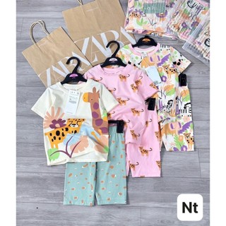 Set 3 bộ cộc tay cho bé gái chất liệu cotton 4c mềm mát, bộ quần áo bé gái họa tiết dễ thương 8-28kg, mặc đi học đi chơi