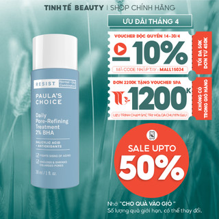 Dung dịch tẩy da chết, thu nhỏ lỗ chân lông Paula's Choice RESIST Daily Pore-Refining Treatment 2% BHA 30ml