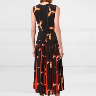 ĐẦM T3D PLEATED PRINTED IN BLACK
