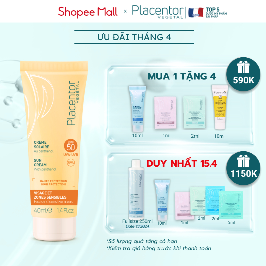 Kem chống nắng Placentor SPF50 40ml