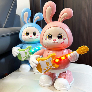 Đồ chơi thỏ đánh đàn guitar nhún nhảy có đèn nhạc vui nhộn cho bé