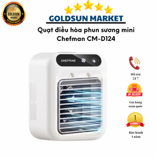 Quạt điều hòa phun sương mini Chefman CM-D124 dung tích 500ml cổng USB, 3 chế độ gió kèm phun sương