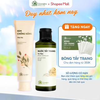 Bộ Chăm Sóc Da Tẩy Trang Và Kem Chống Nắng Thiên Nhiên Cho Mọi Loại Da Cỏ Mềm