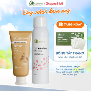 Bộ Chống Nắng Cấp Ẩm Gồm Kem Chống Nắng Và Xịt Khoáng Hoa Hồng Cho Mọi Loại Da