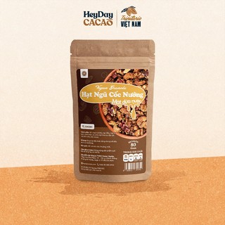 Túi 80g - Granola nướng giòn tan - Dùng mật dừa nước, 0 trái cây sấy, GI thấp - Hạt ngũ cốc giảm cân - Heyday